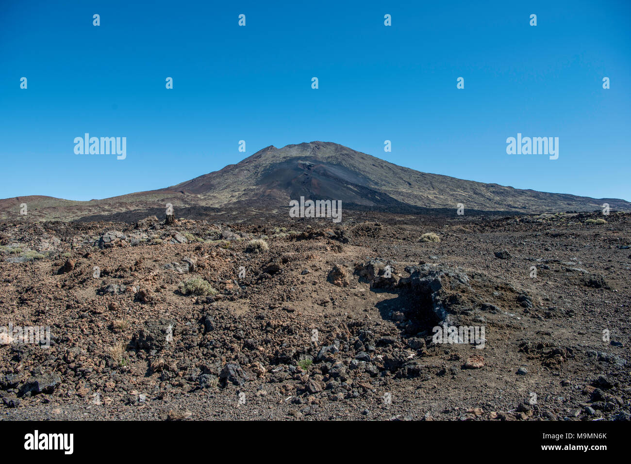 Volcanic landscape, Volcano Pico Viejo, Teide National Park, Parque Nacional del Teide, Tenerife, Canary Islands, Spain Stock Photo