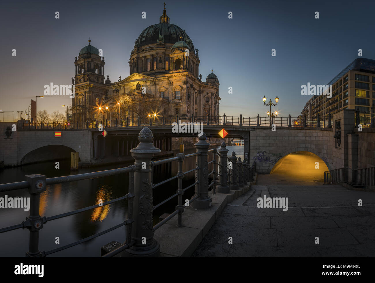 Liebknechtbrücke and Berlin Cathedral, Berlin, Germany Stock Photo