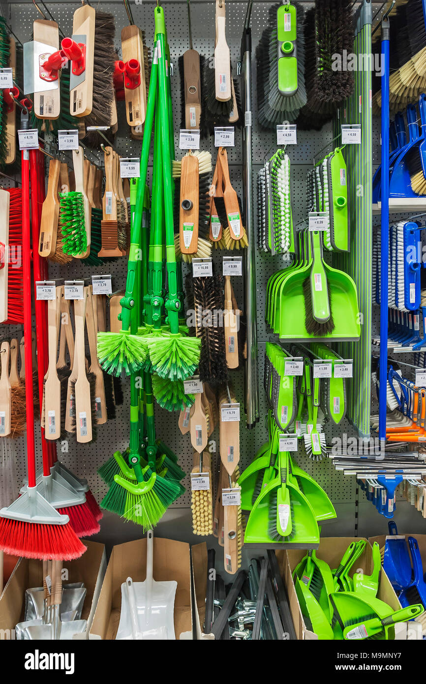 Brooms And Brushes Hardware Store Interior Bavaria Germany Stock Photo Alamy