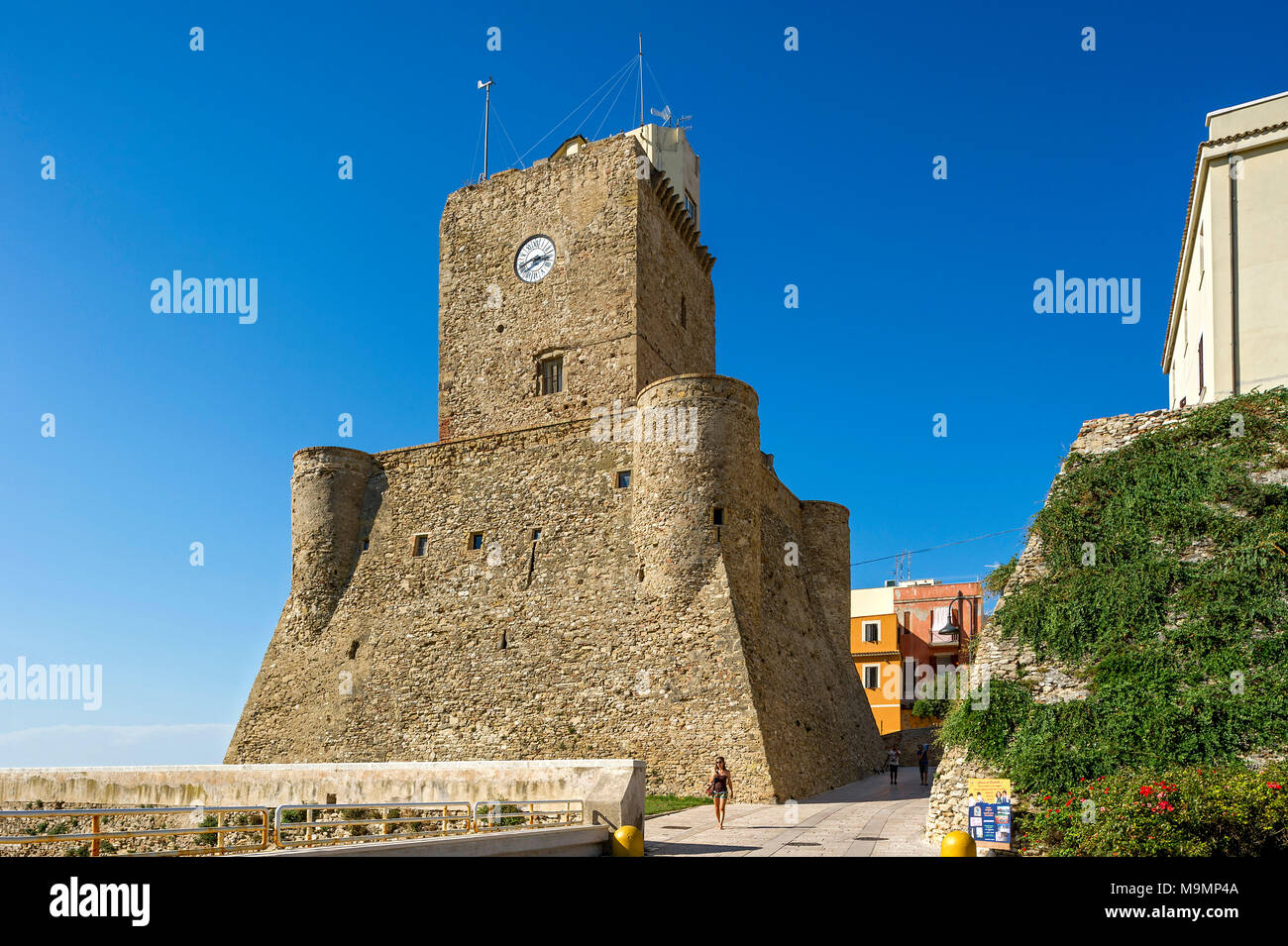 Medieval Staufer fort, Castello Svevo, old town, Lungomare Colombo, Molise region, Italy Stock Photo