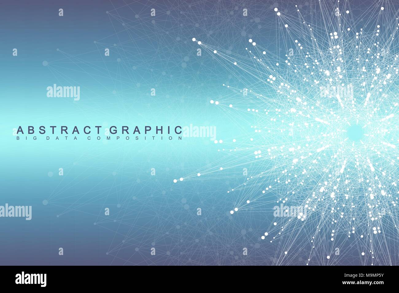 Global network connection. Network and big data visualization ...