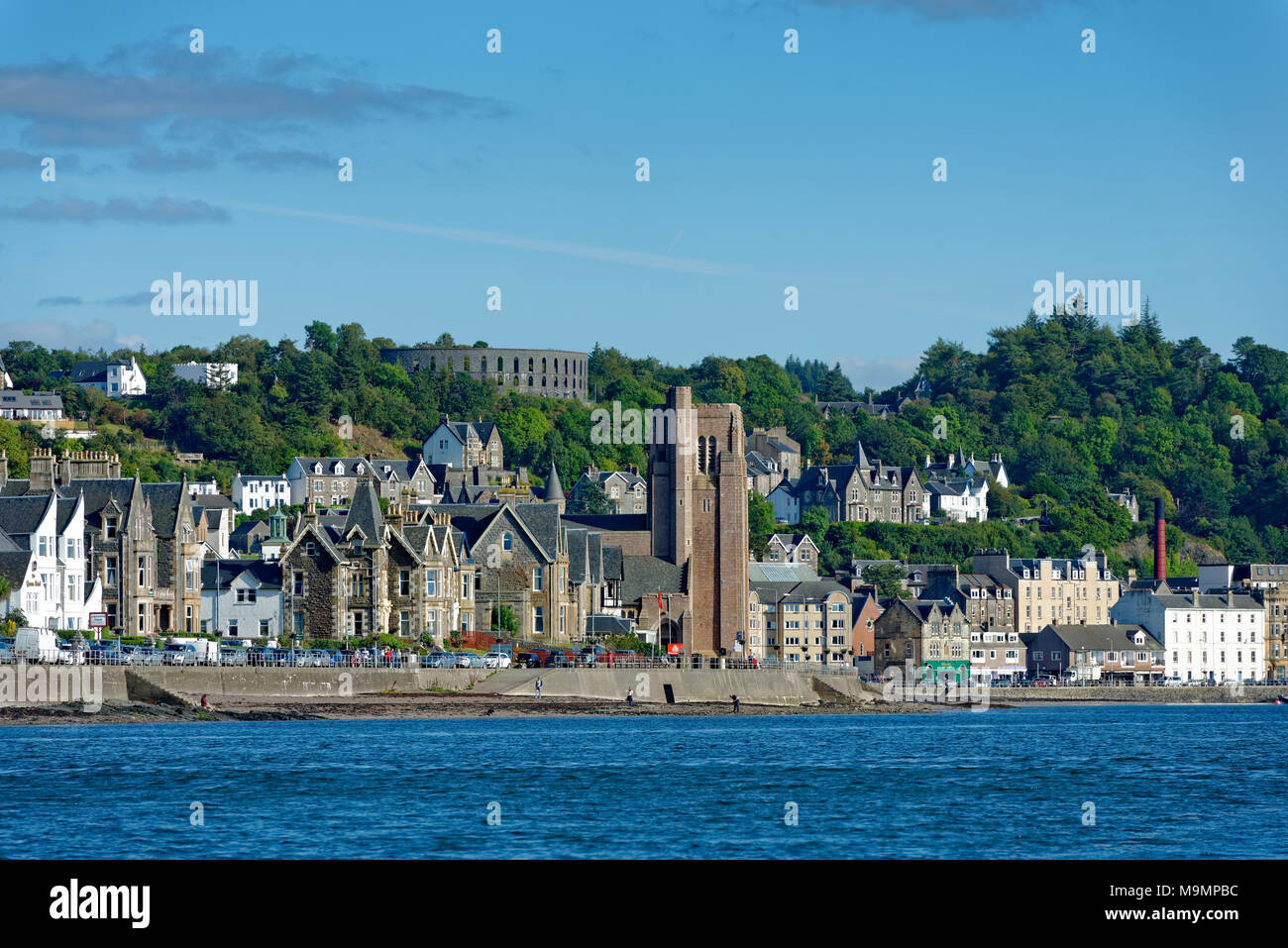 St Columba's Cathedral, on the shore promenade, Oban, Argyll and Bute, Scotland, Great Britain Stock Photo