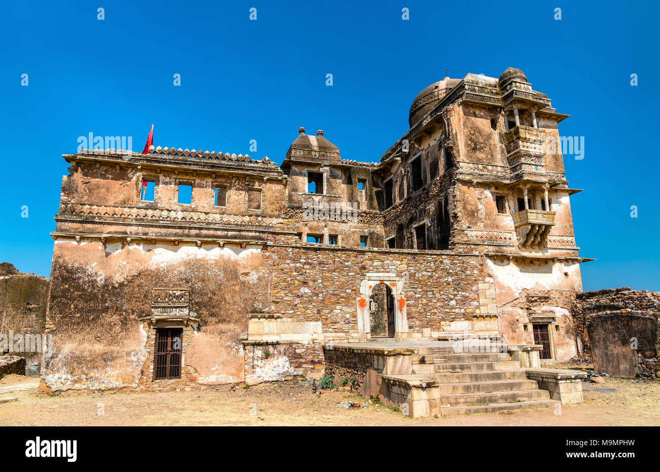 Ruins of Gora Badal Palace at Chittorgarh Fort - Rajasthan, India Stock Photo