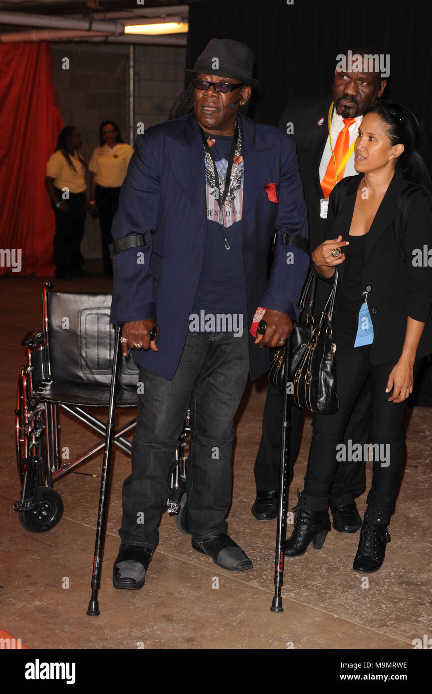 MIAMI BEACH, FL - JUNE 18: Saxophonist Clarence Clemons, a defining musical  influence behind the sound of Bruce Springsteen and the E Street Band, died  Saturday of complications from a stroke. He