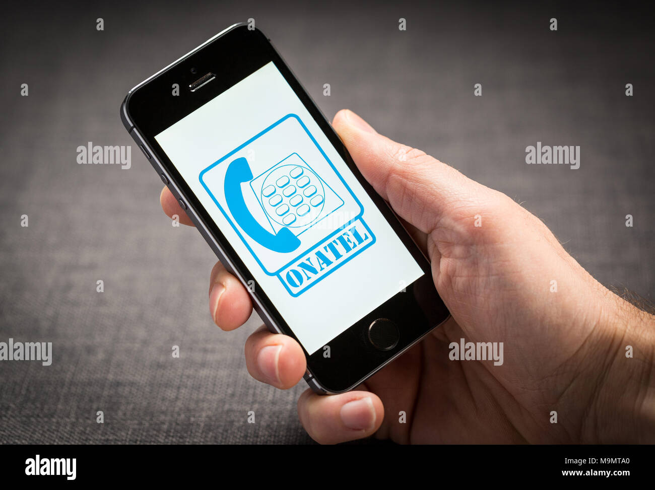 Onatel Telecommunications company on an iPhone Stock Photo