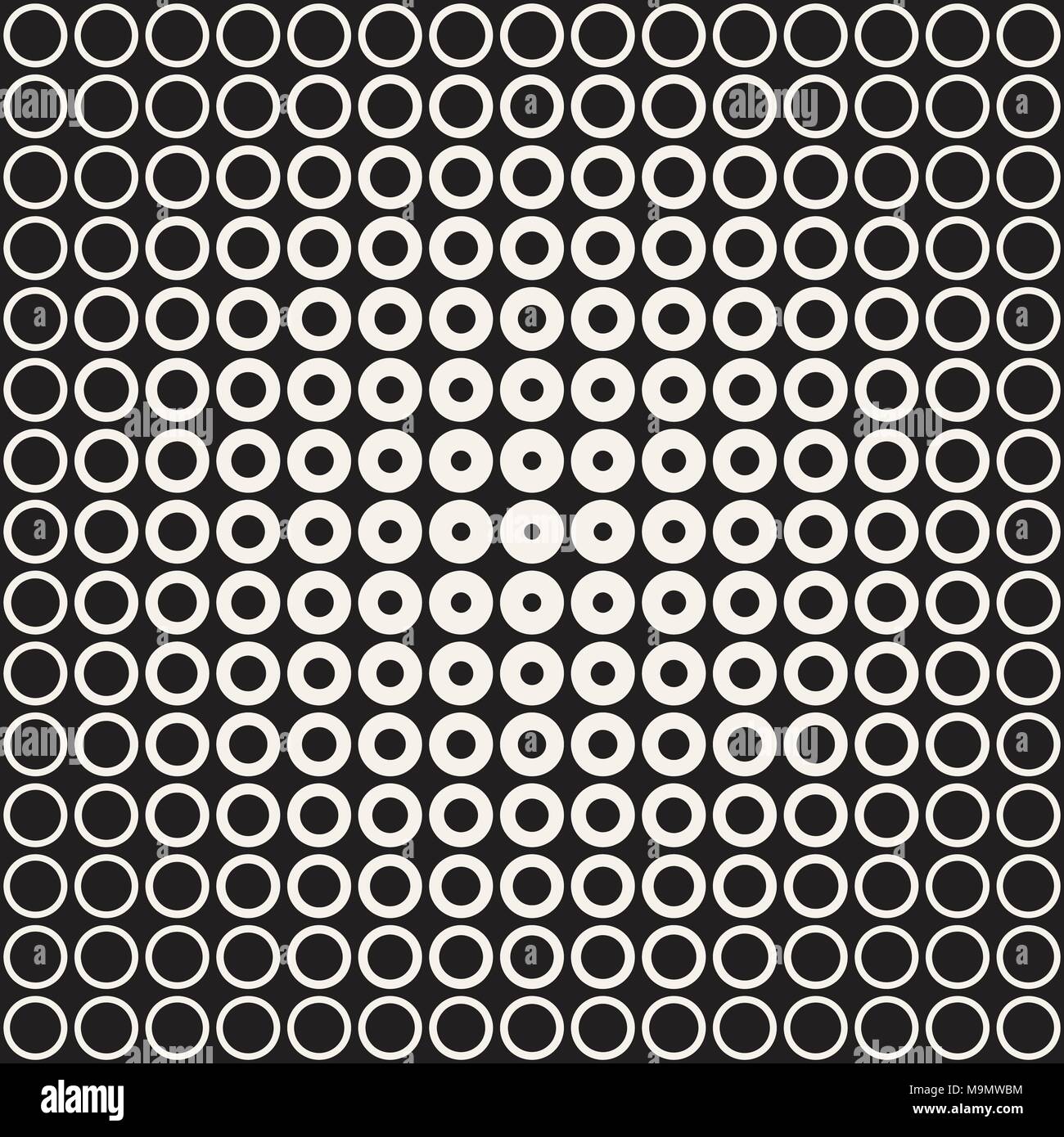 Abstract black and white ring pattern background. Seamless geometric ...