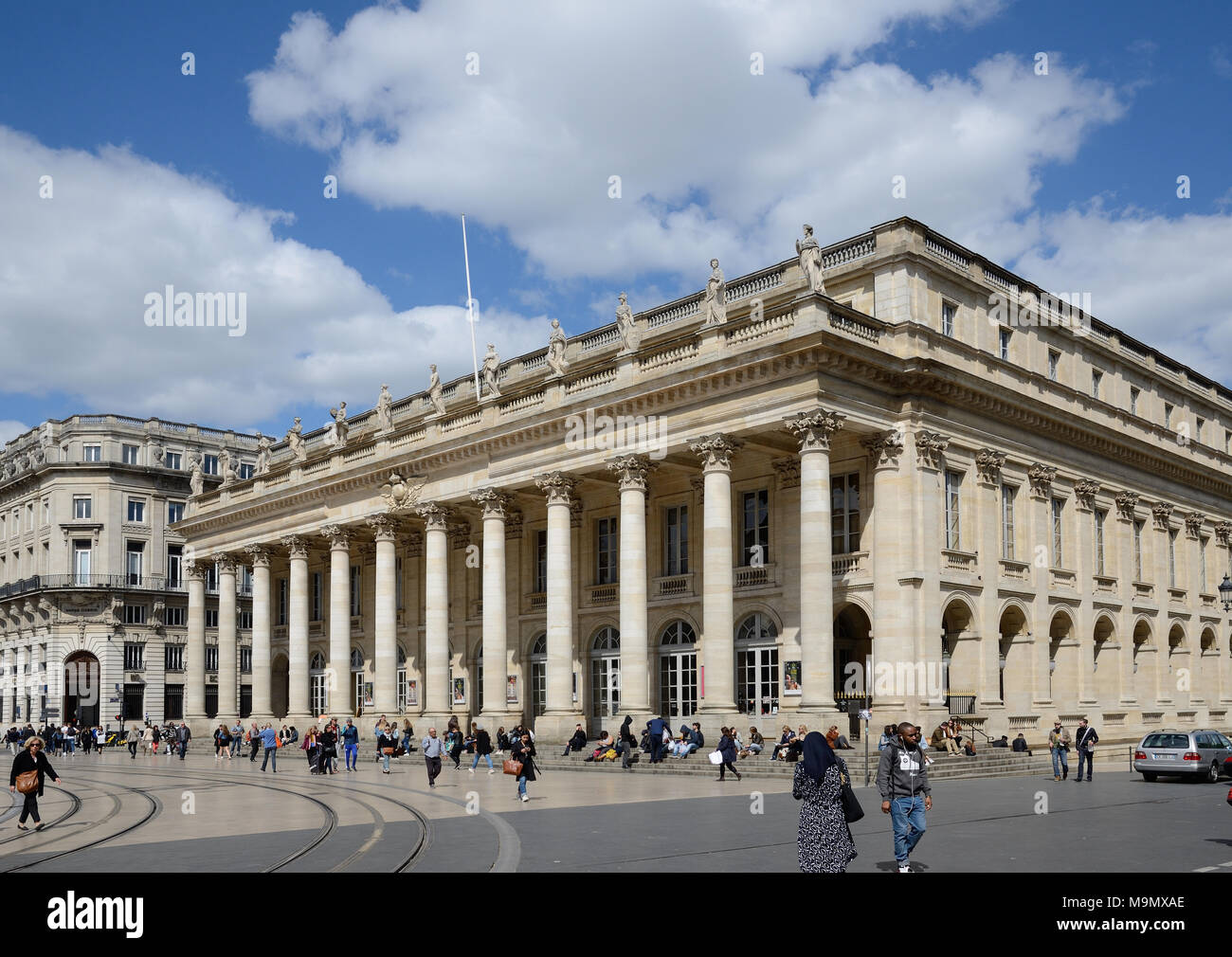 The Grand Theatre in the French city Bordeaux. Stock Photo