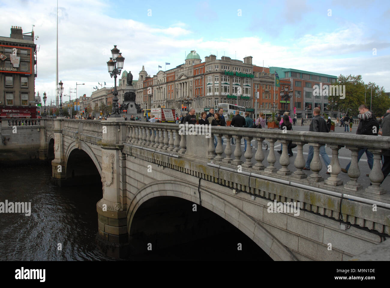 O'Connell bridge over the river Liffey in Dublin in Southern Ireland ...