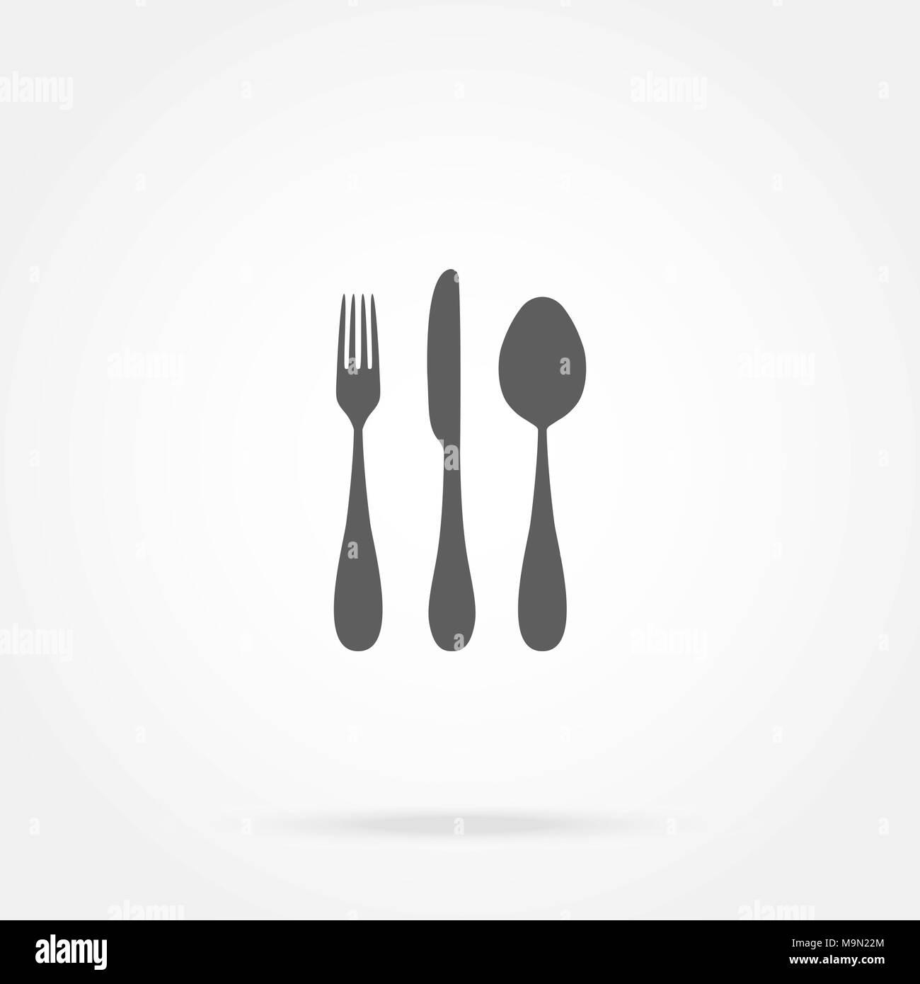 cutlery icon (spoon, fork, knife)  Stock Vector