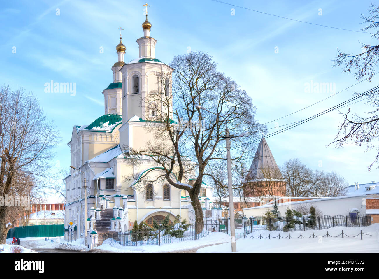The oldest in the city of Smolensk the Transfiguration of Our Savior Avraamiev Monastery and the Transfiguration Cathedral Stock Photo