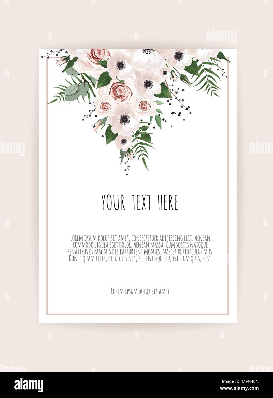 Spring flowers bouquet for vintage card. Vector illustration Stock ...