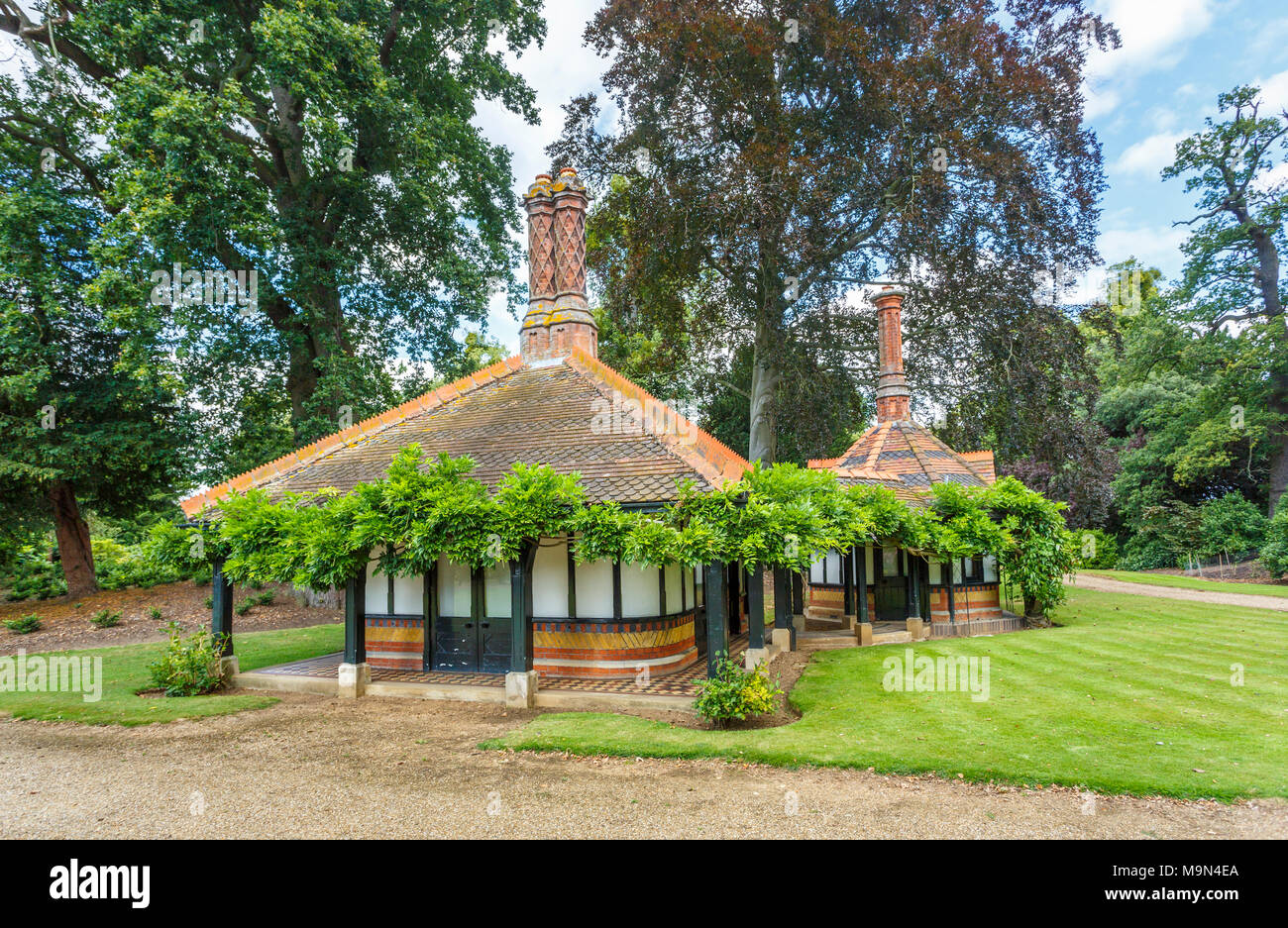 Queen Victoria's Tea House, a brick pavilion building built in 1869 in