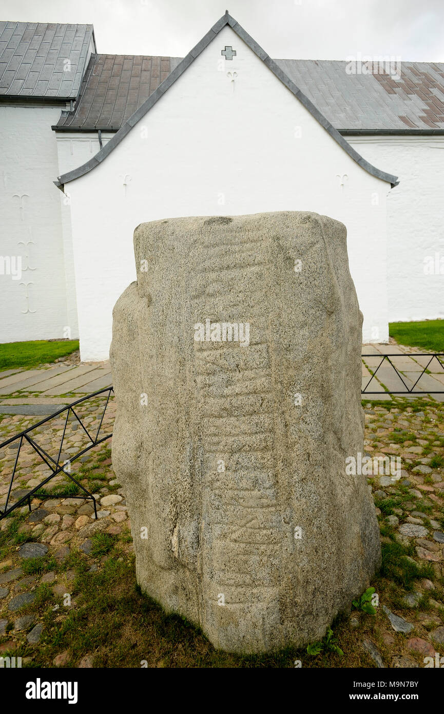 Massive carved runestones Jellingstenene (Jelling stones) from X century, king Gorm The Old