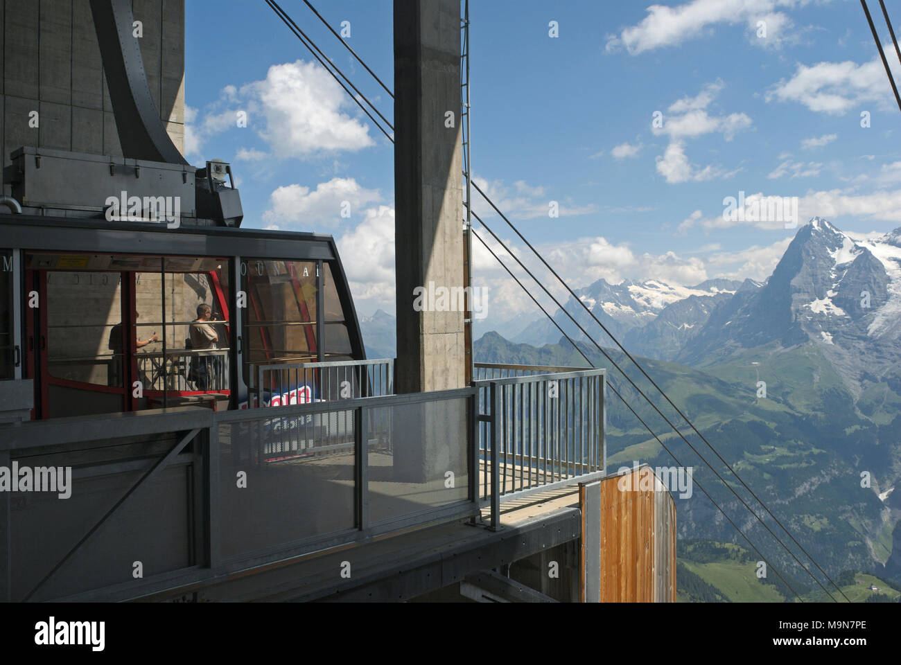 cablecar station to Schilthorn mountain, Jungfrau region, Bernese Oberland, Switzerland Stock Photo