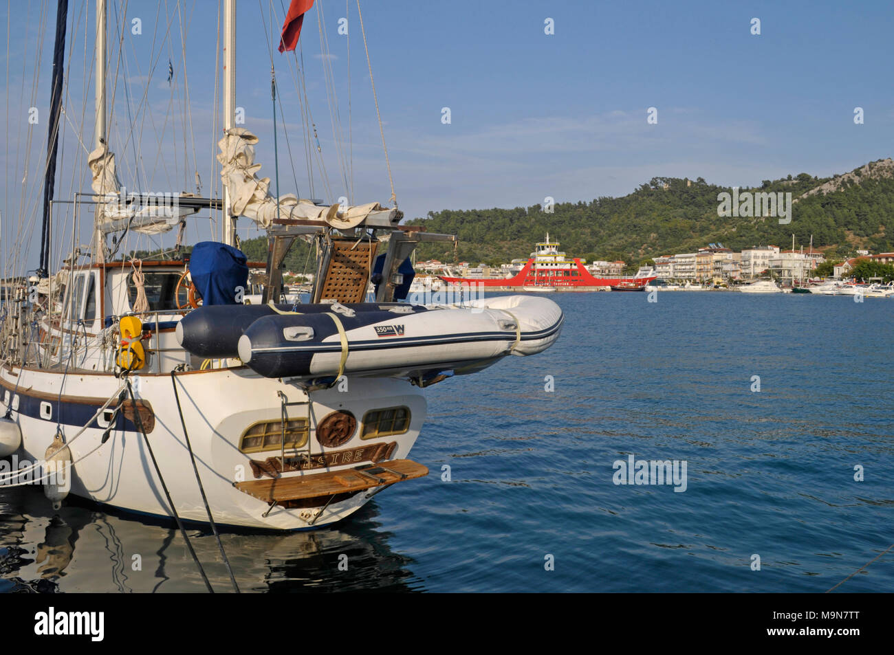 sailboat in Limenas, Thassos island, Greece Stock Photo Alamy