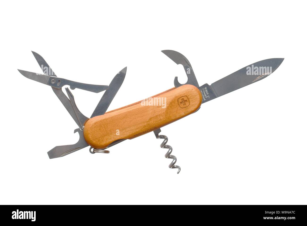 Swiss Knife Open Tools Stock Photo Alamy