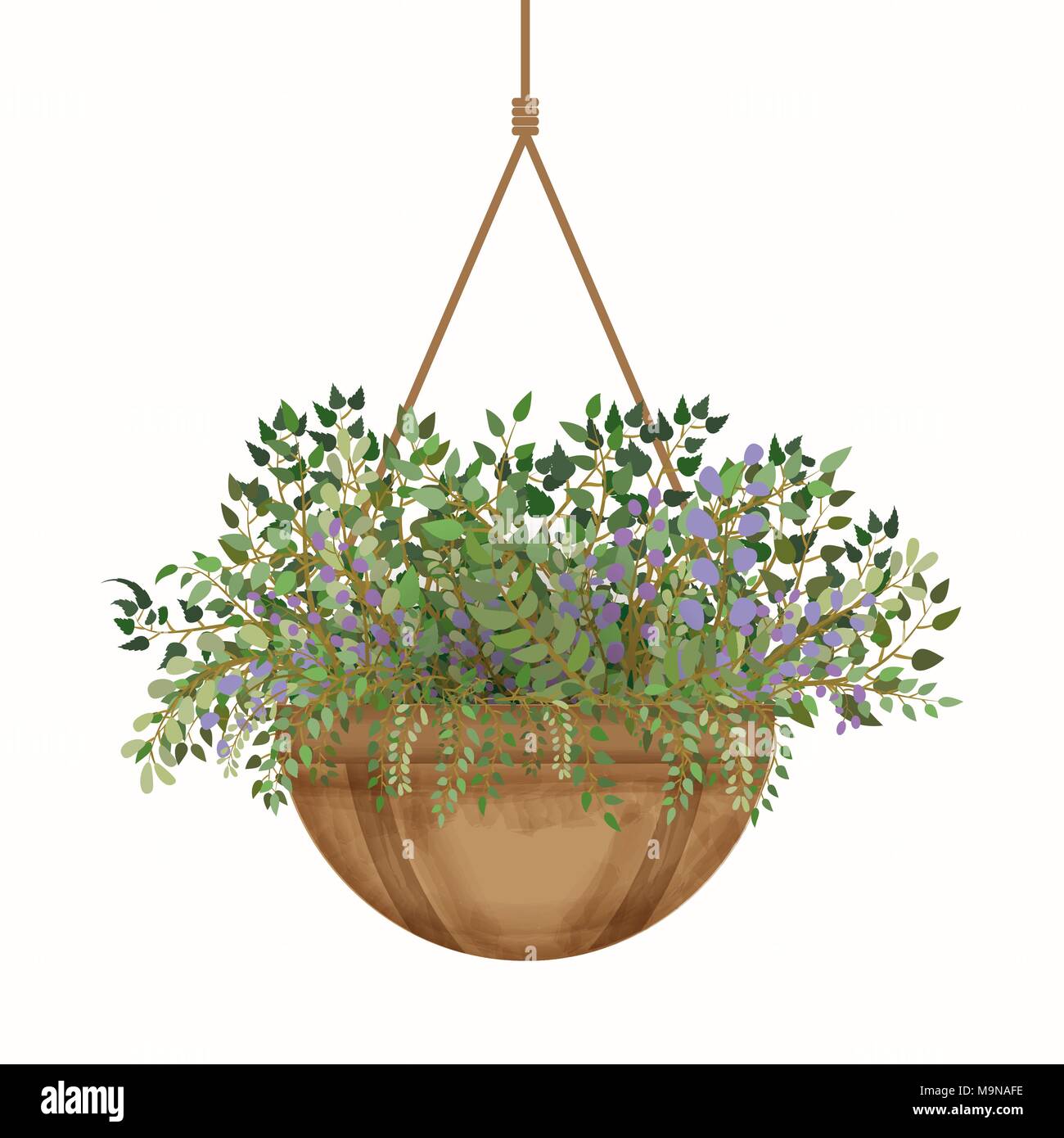 Fresh spring green flowers pot. Vector EPS Stock Vector Image & Art - Alamy