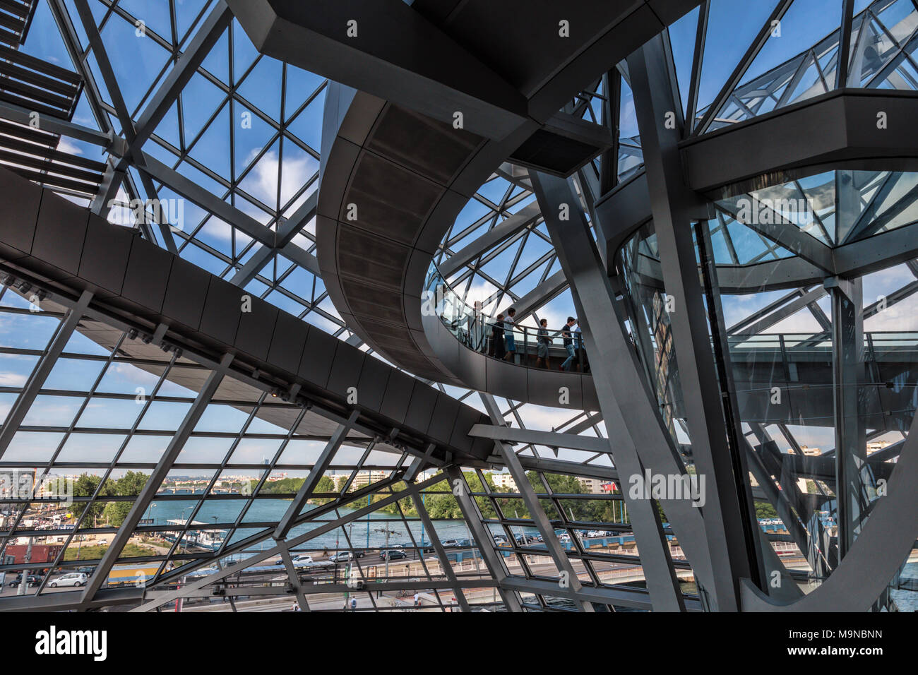 Interior view of Musée des Confluences, a science centre and anthropology museum, Lyon, France Stock Photo