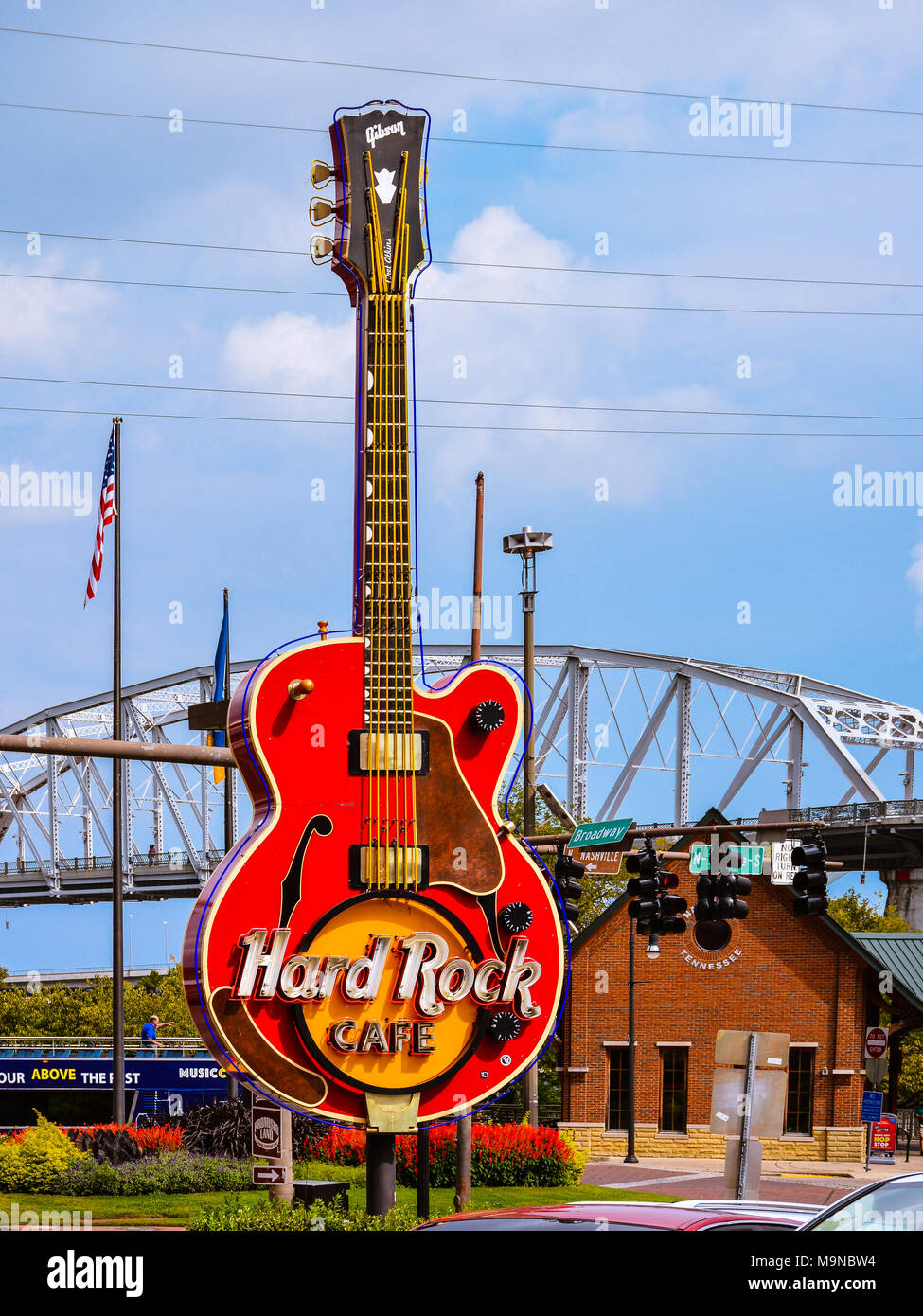 Nashville, TN Hard Rock Cafe's giant outdoor guitar used as