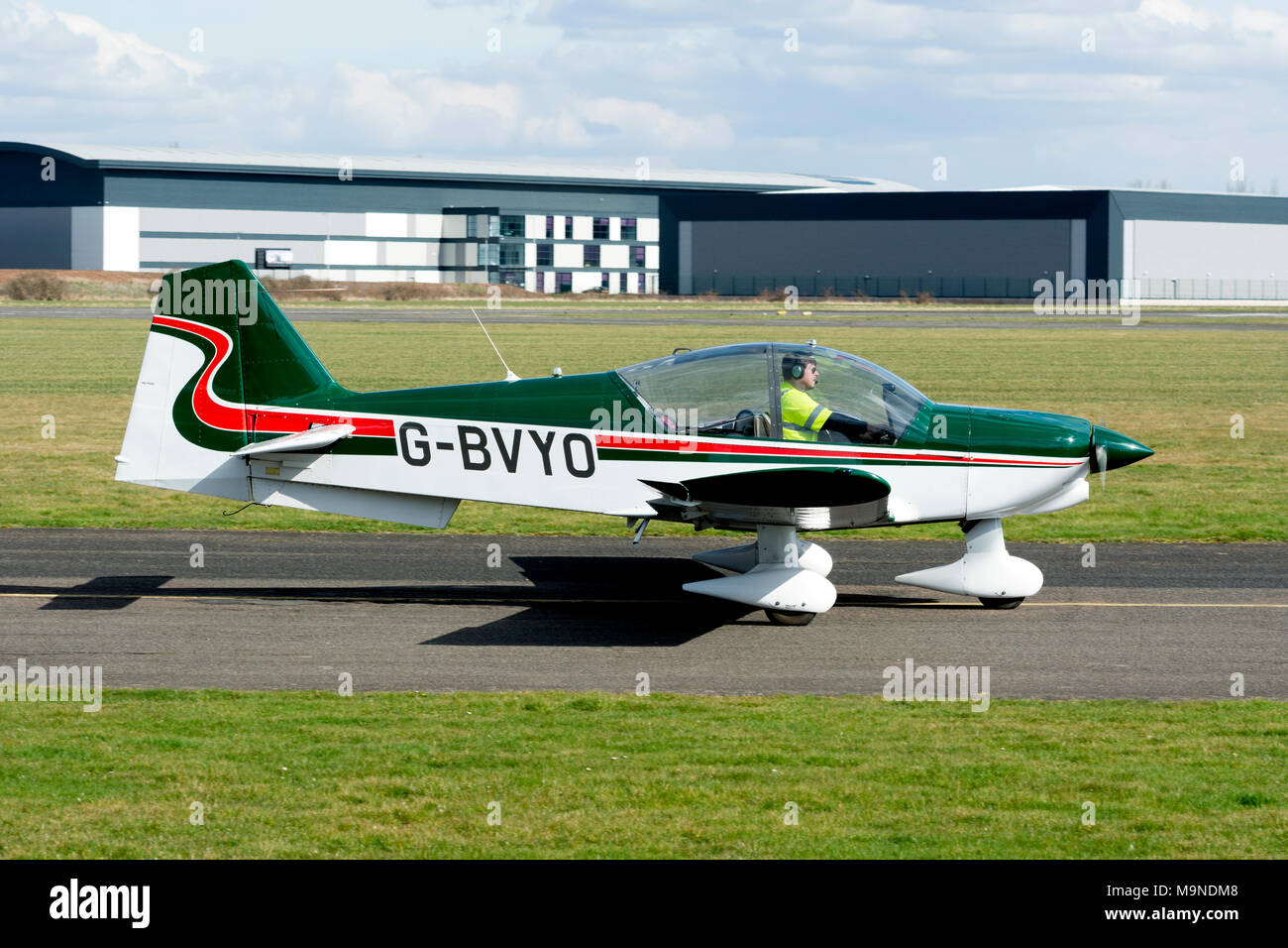 Robin HR.200 at Wellesbourne Airfield, Warwickshire, UK (G-BVYO) Stock Photo