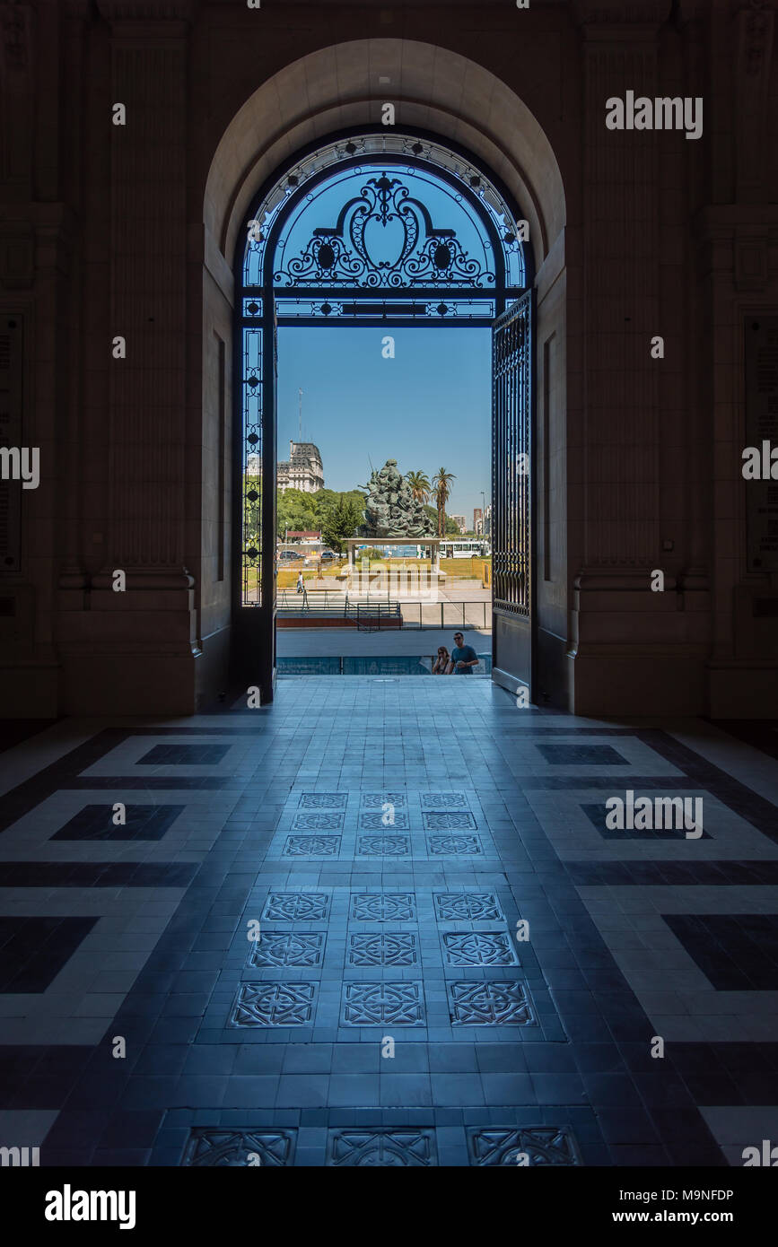 Looking out of the entrance to the Centro Cultural Kirchner (CCK), Buenos Aires, Argentina Stock Photo