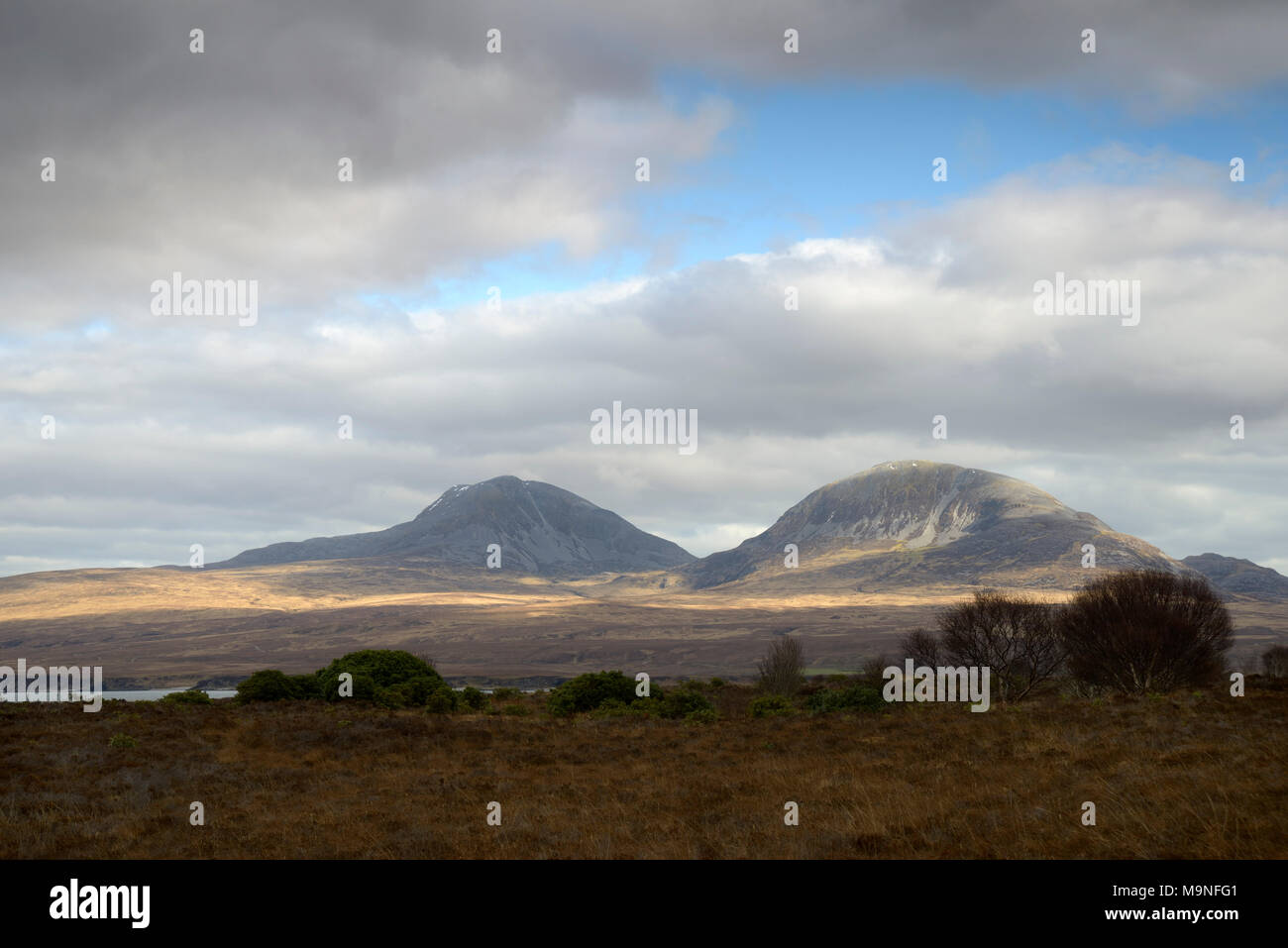 Mountains on Jura, viewed from Islay, Scotland Stock Photo
