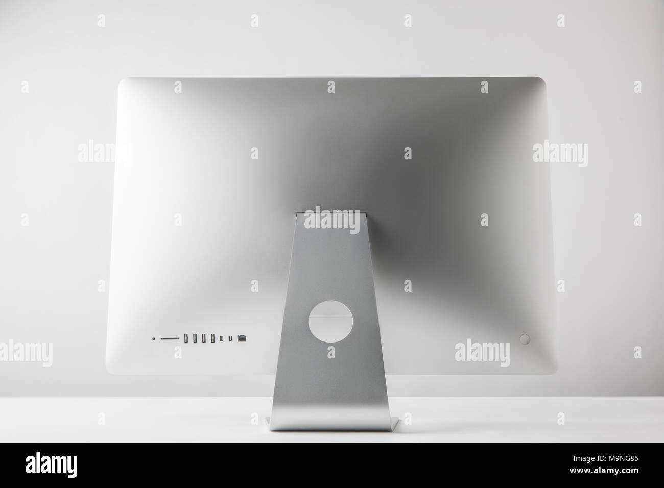 back view of desktop computer monitor on white Stock Photo - Alamy