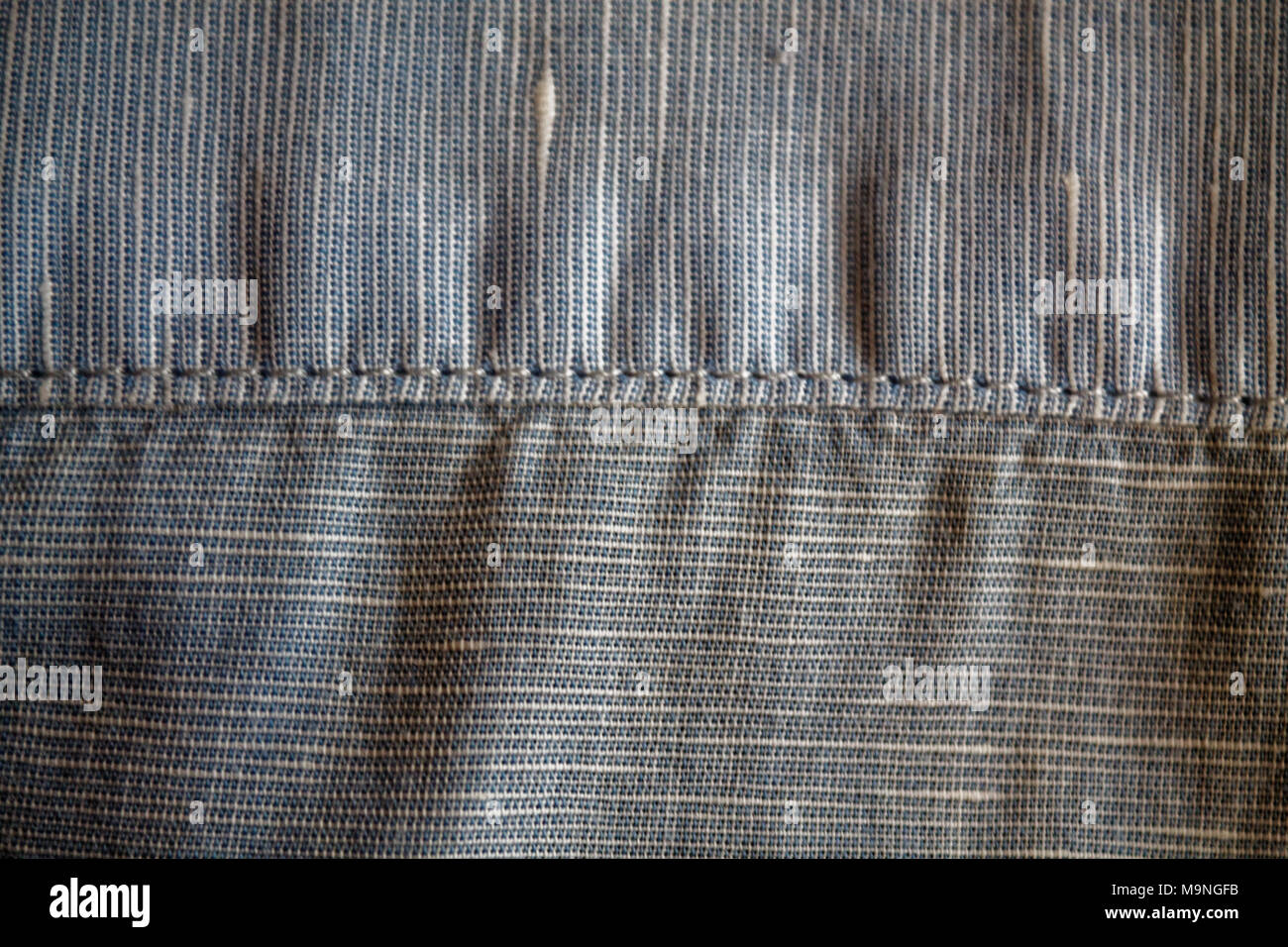 Close up blue linen texture background Stock Photo