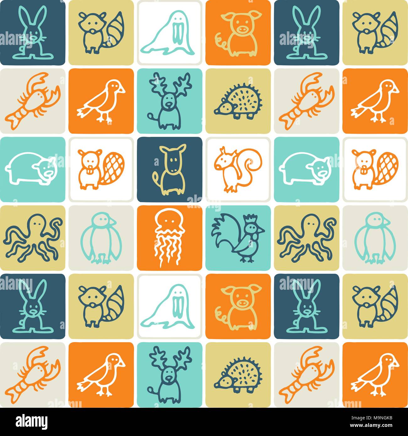 Hand Drawn Icons Set - Animals 1 Stock Vector Image & Art - Alamy
