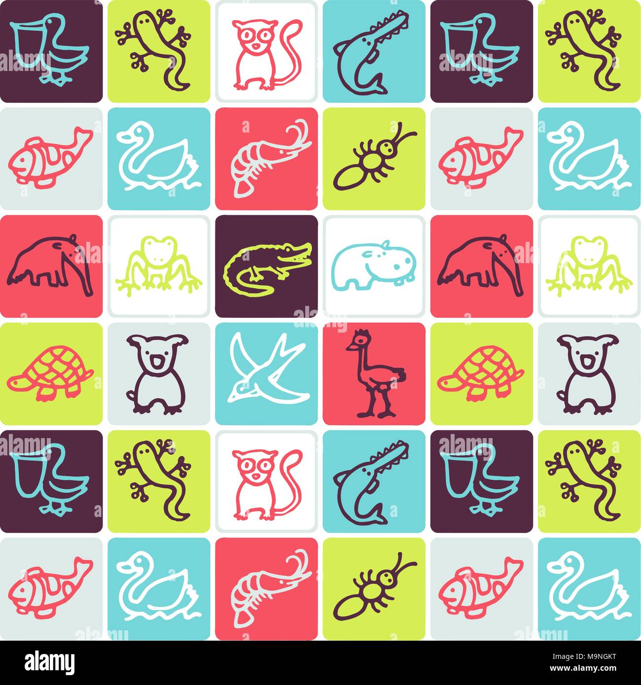 Hand Drawn Icons Set - Animals 4 Stock Vector Image & Art - Alamy