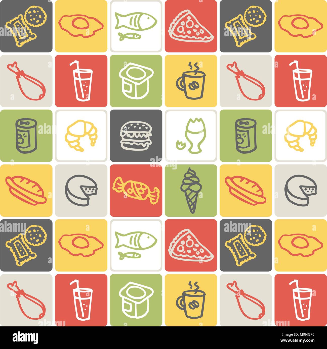 Hand Drawn Icons Set - Food 2 Stock Vector