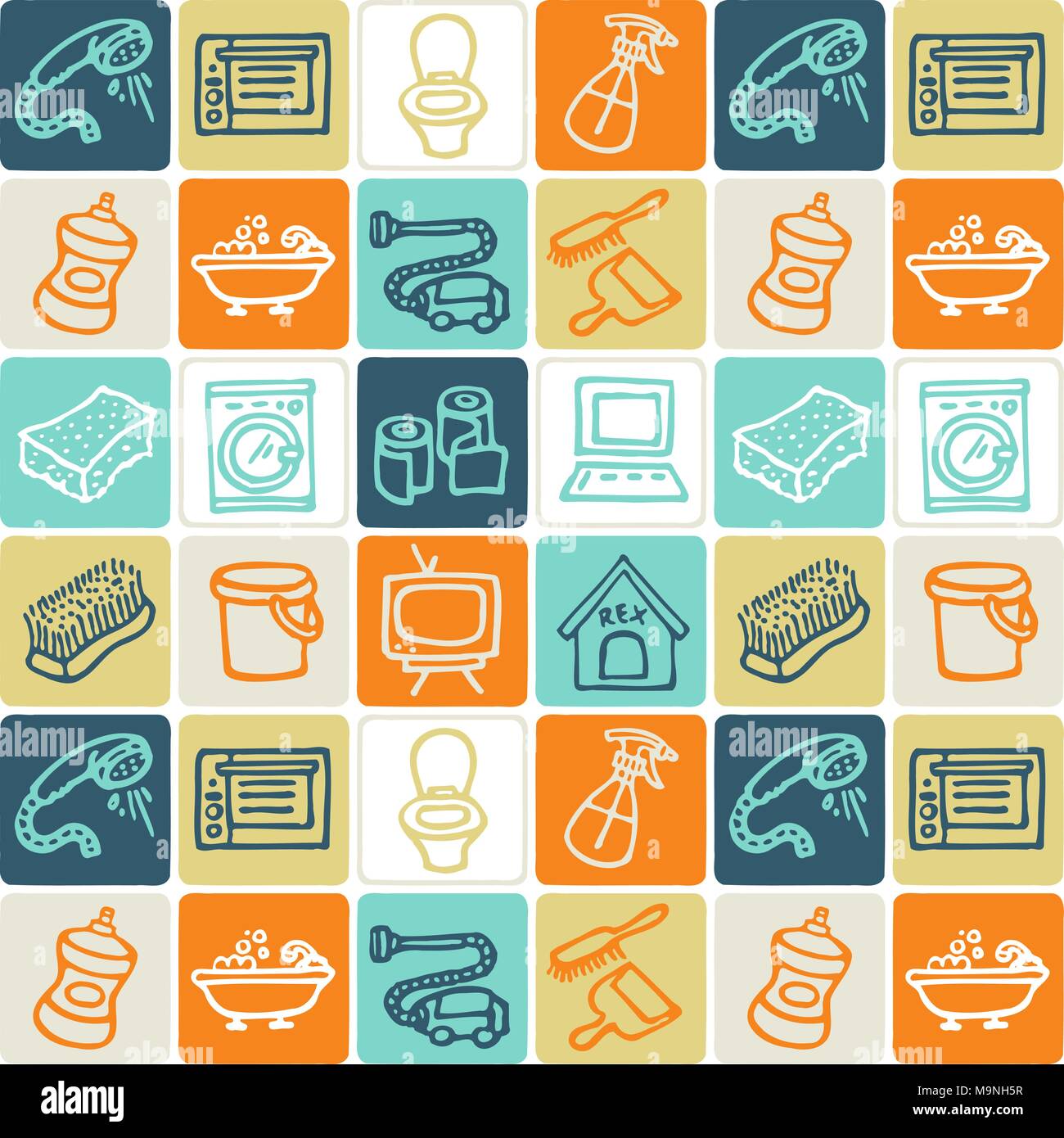 Hand Drawn Icons Set - Household 4 Stock Vector
