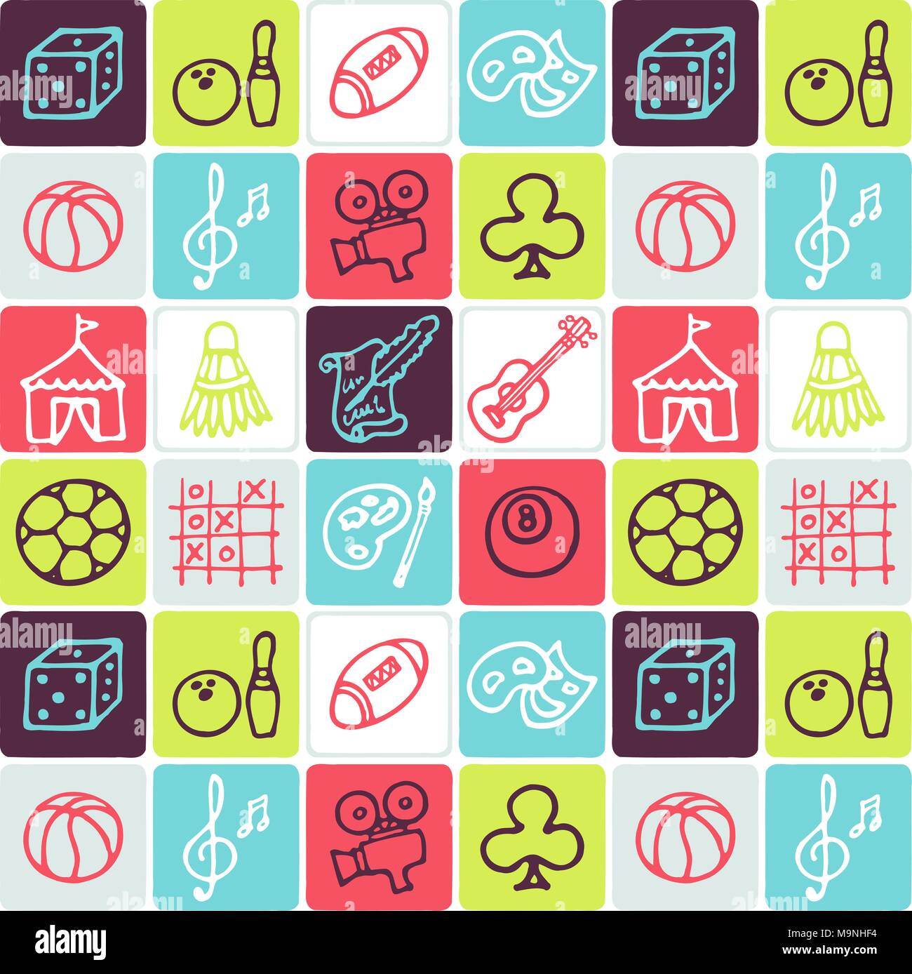 Hand Drawn Icons Set - Leisure Stock Vector