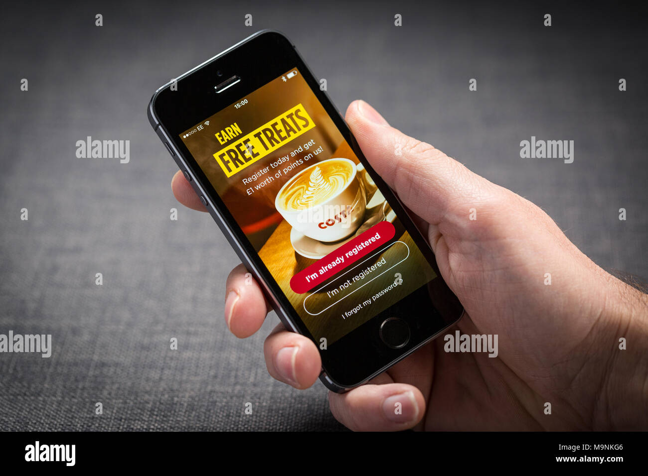 Costa Coffee app on an iPhone Stock Photo