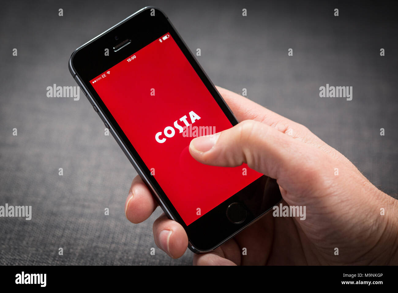 Costa Coffee app on an iPhone Stock Photo