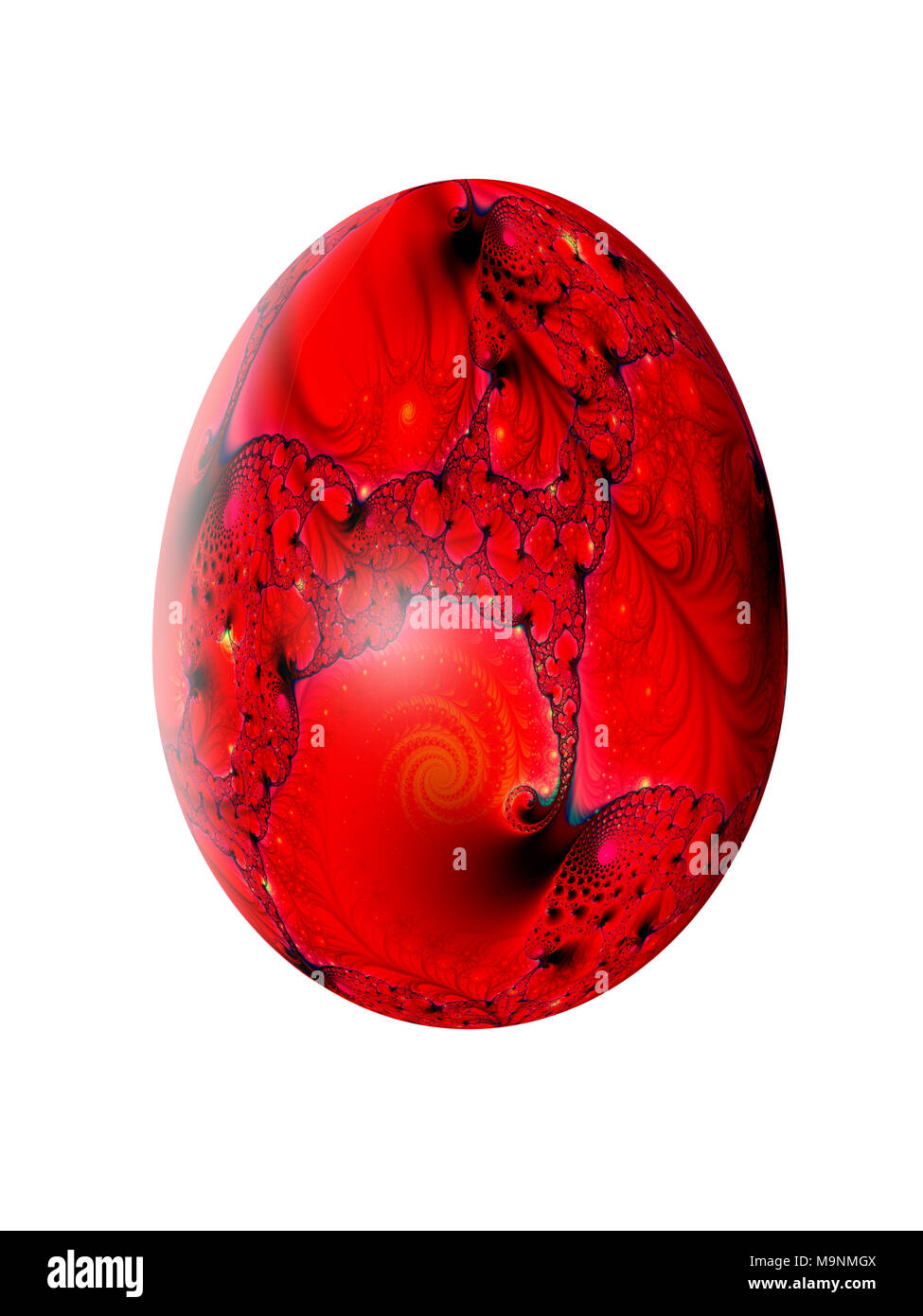 Fractal pattern in the form of an Easter egg. Illustration Stock Photo