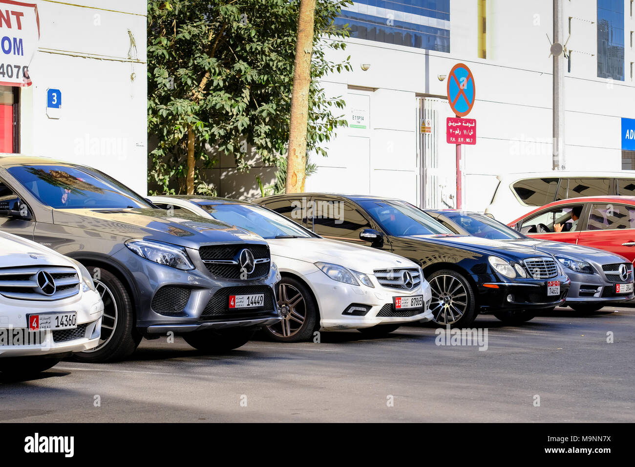 All Vehicle are Mercedes brand, parked in neighborhood parking Stock Photo  - Alamy