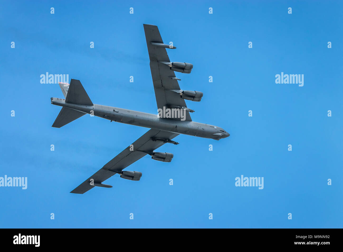 The Mighty Buff Boeing B-52 Stratofortress bomber in flight at the 2017 Airshow in Duluth, Minnesota, USA Stock Photo - Alamy