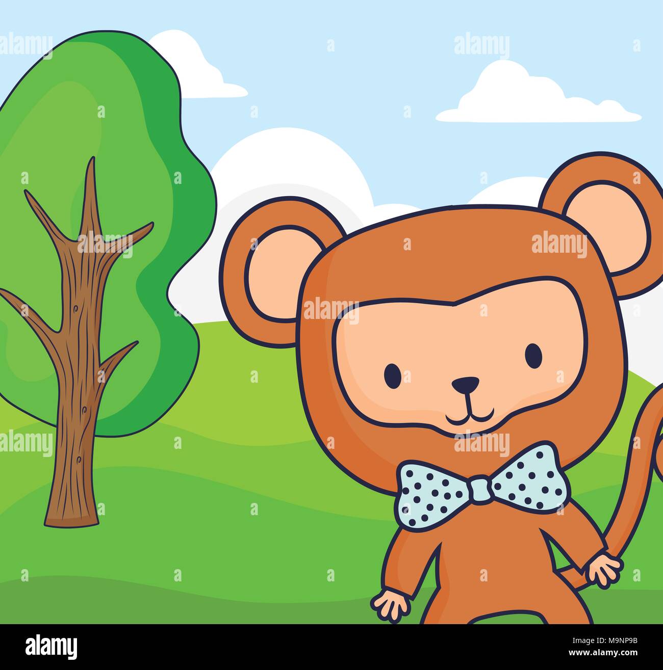 Monkeys in tree cartoon hi-res stock photography and images - Alamy