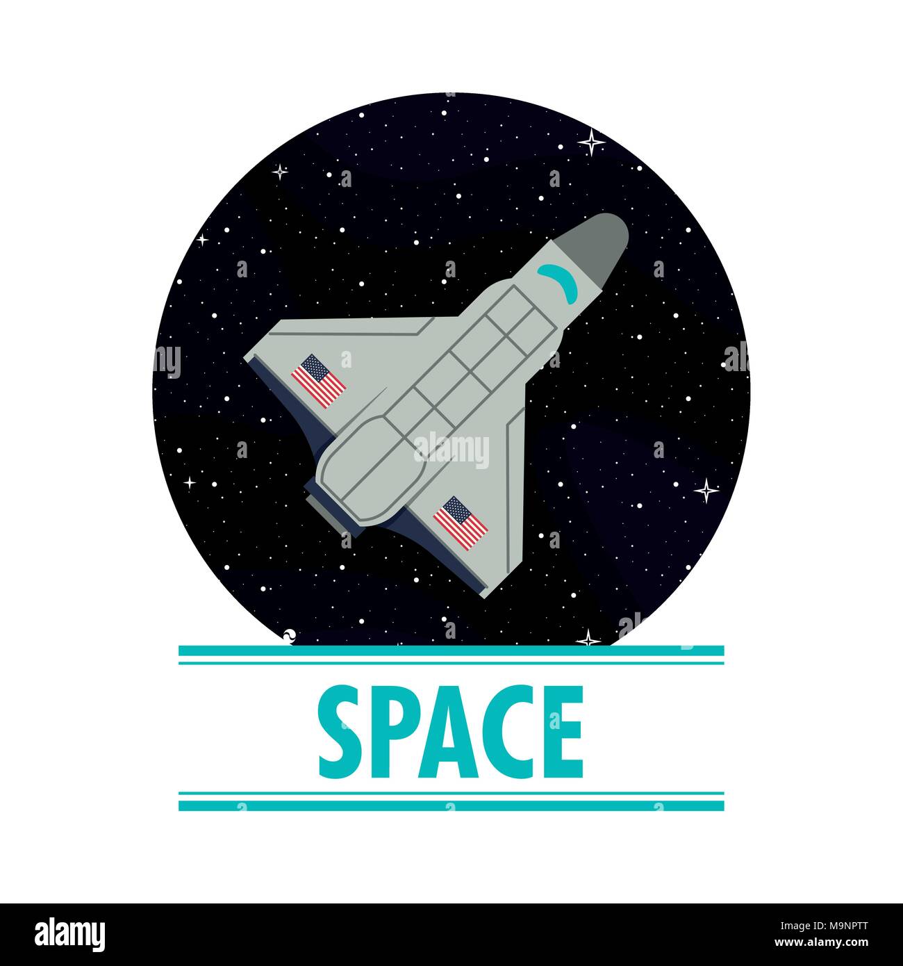 Spaceship in the space Stock Vector Image & Art - Alamy