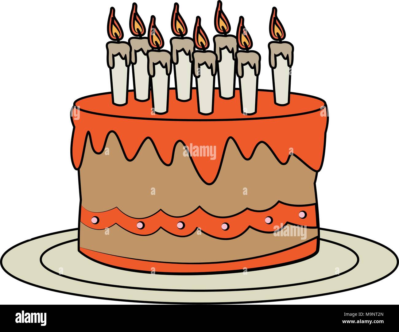 Birthday cake with candles Stock Vector Image & Art - Alamy