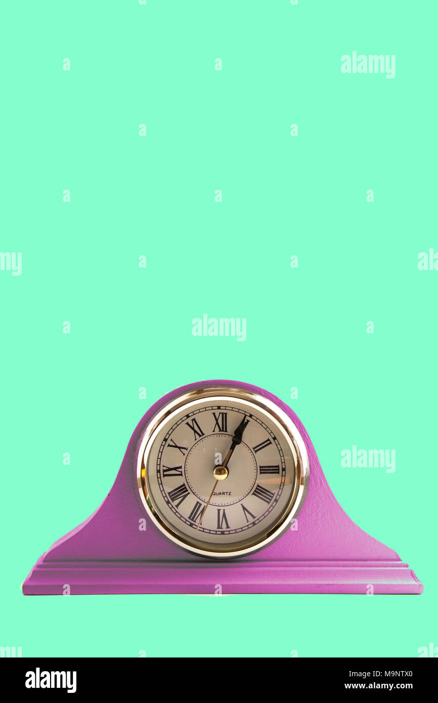 Mantle Clock in Pastel Colors and Copy Space Stock Photo Alamy
