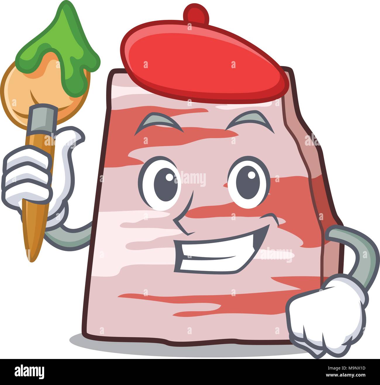 Artist pork lard character cartoon Stock Vector Image & Art Alamy