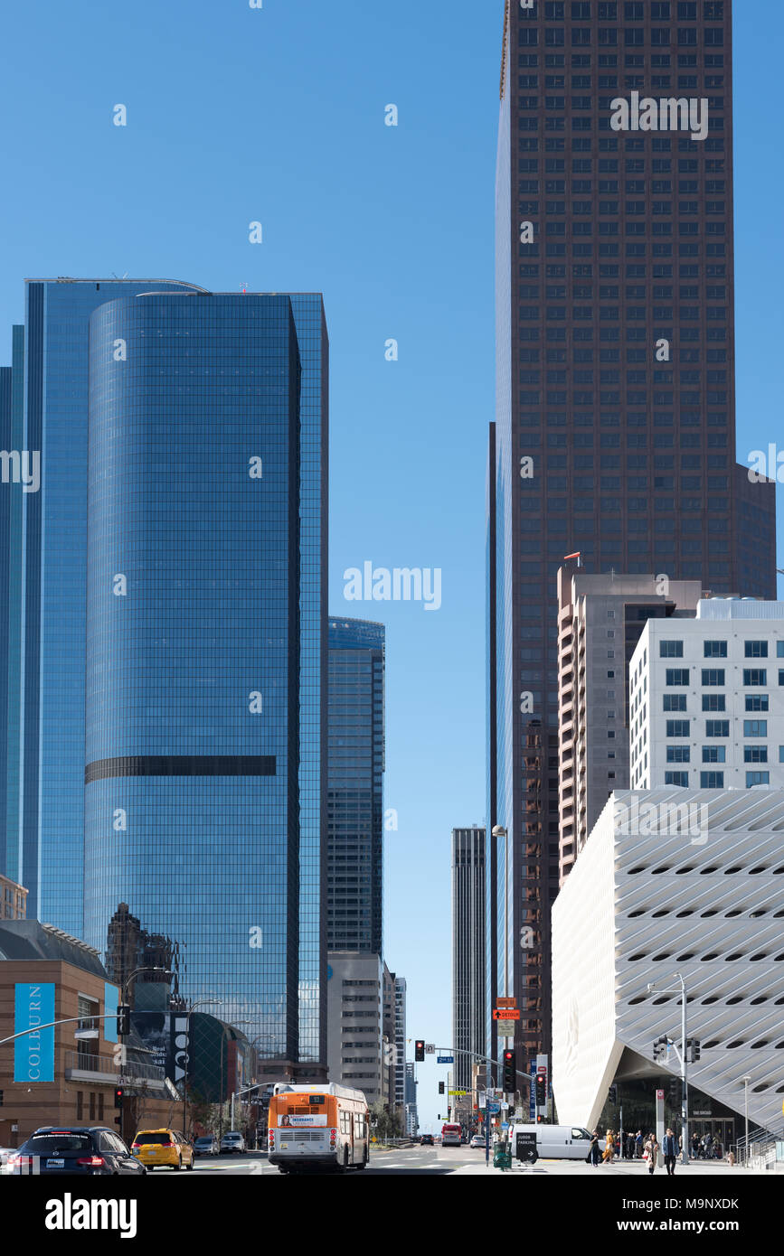 LOS ANGELES, CA - March 15, 2018: Viwe of skyscrapers in business ...