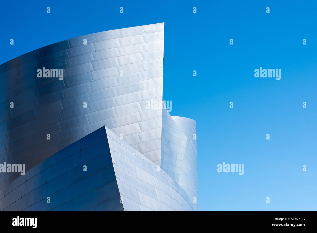 LOS ANGELES, CA - March 15, 2018: Walt Disney Concert Hall building detail in March 15, 2018 in Downtown of Los Angeles, CA Stock Photo