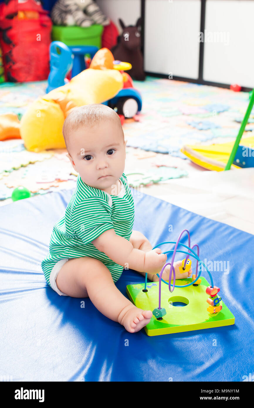 Boy in daycare Stock Photo Alamy