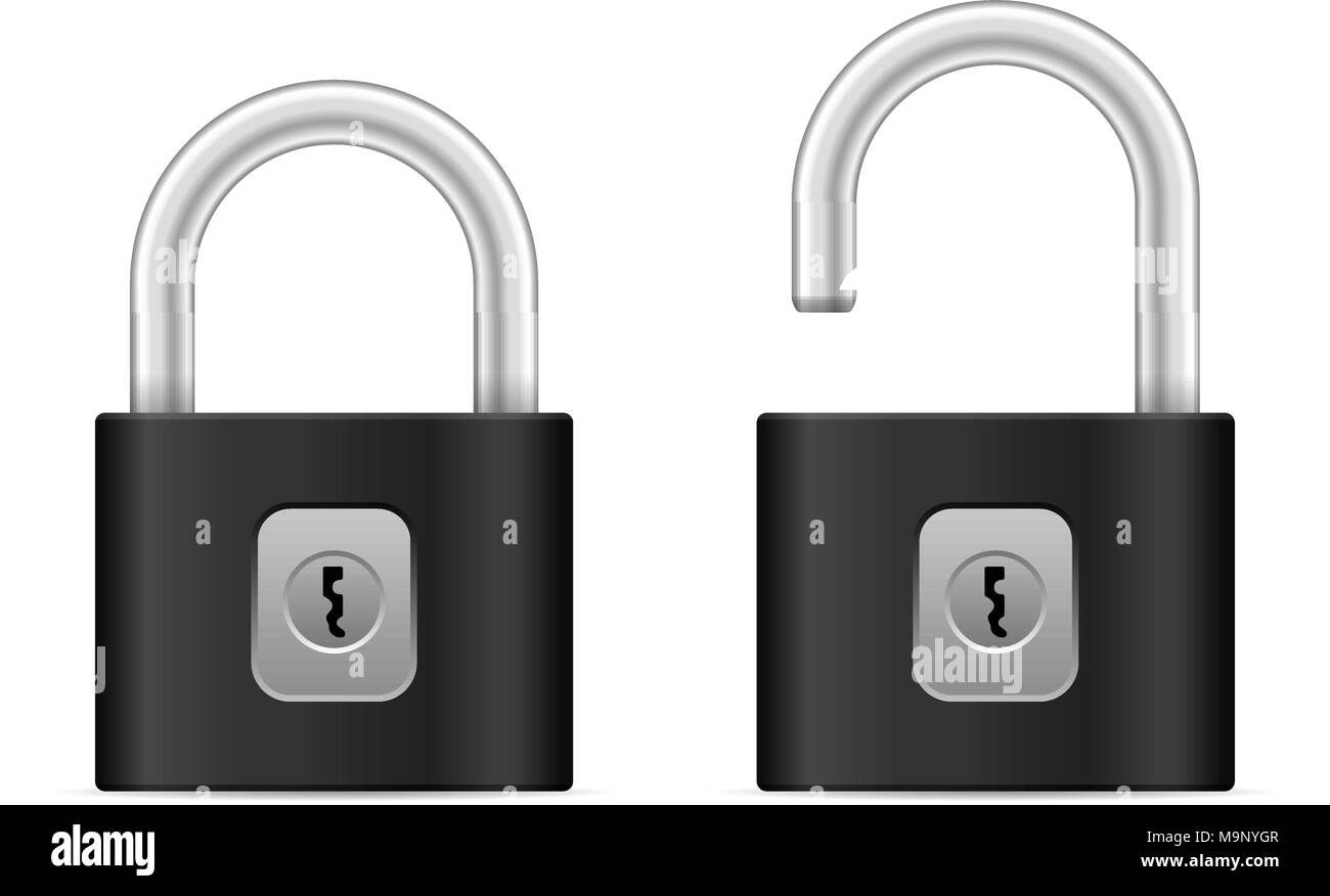 Padlock set on a white background Stock Vector Image & Art - Alamy