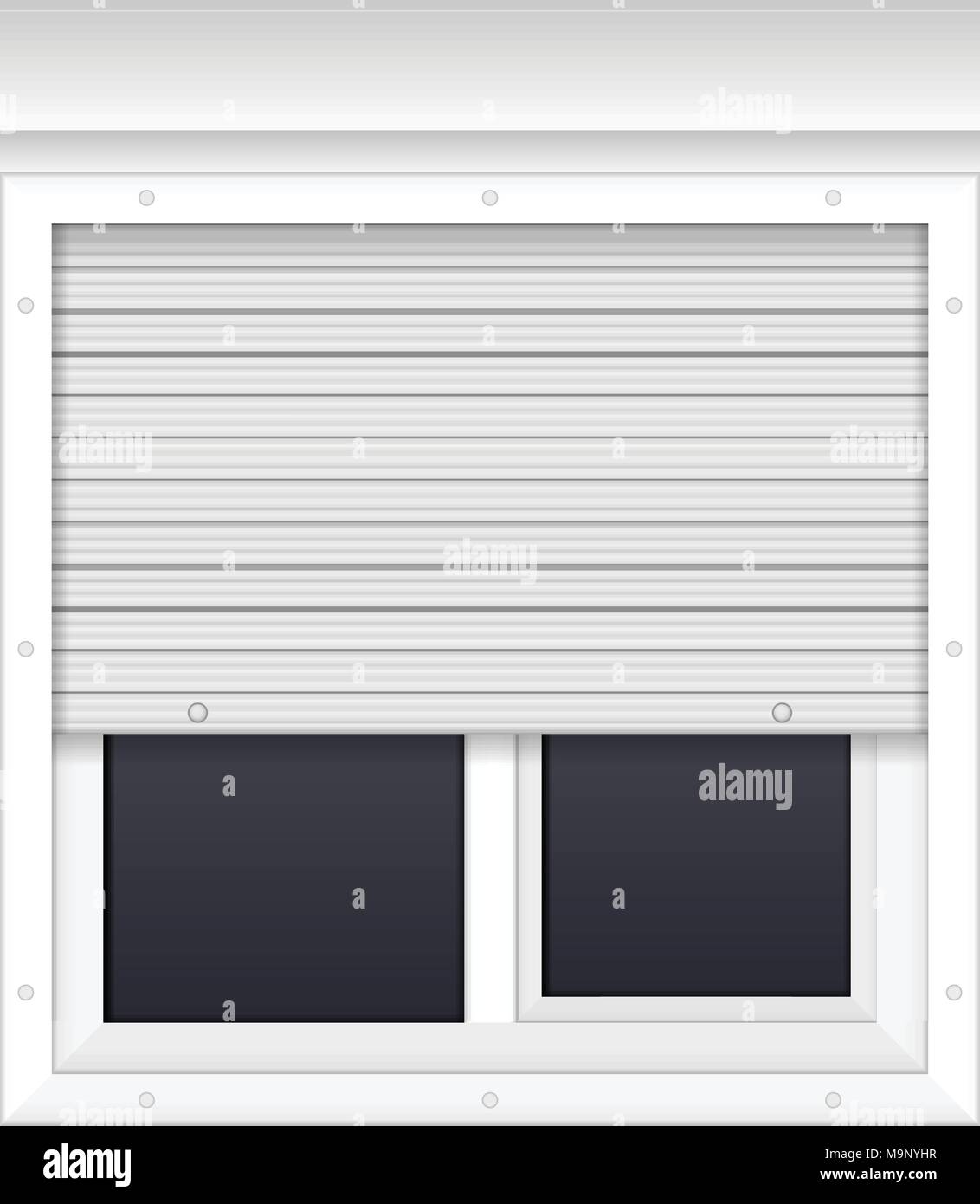 Window with rolling shutters on a white background Stock Vector Image ...
