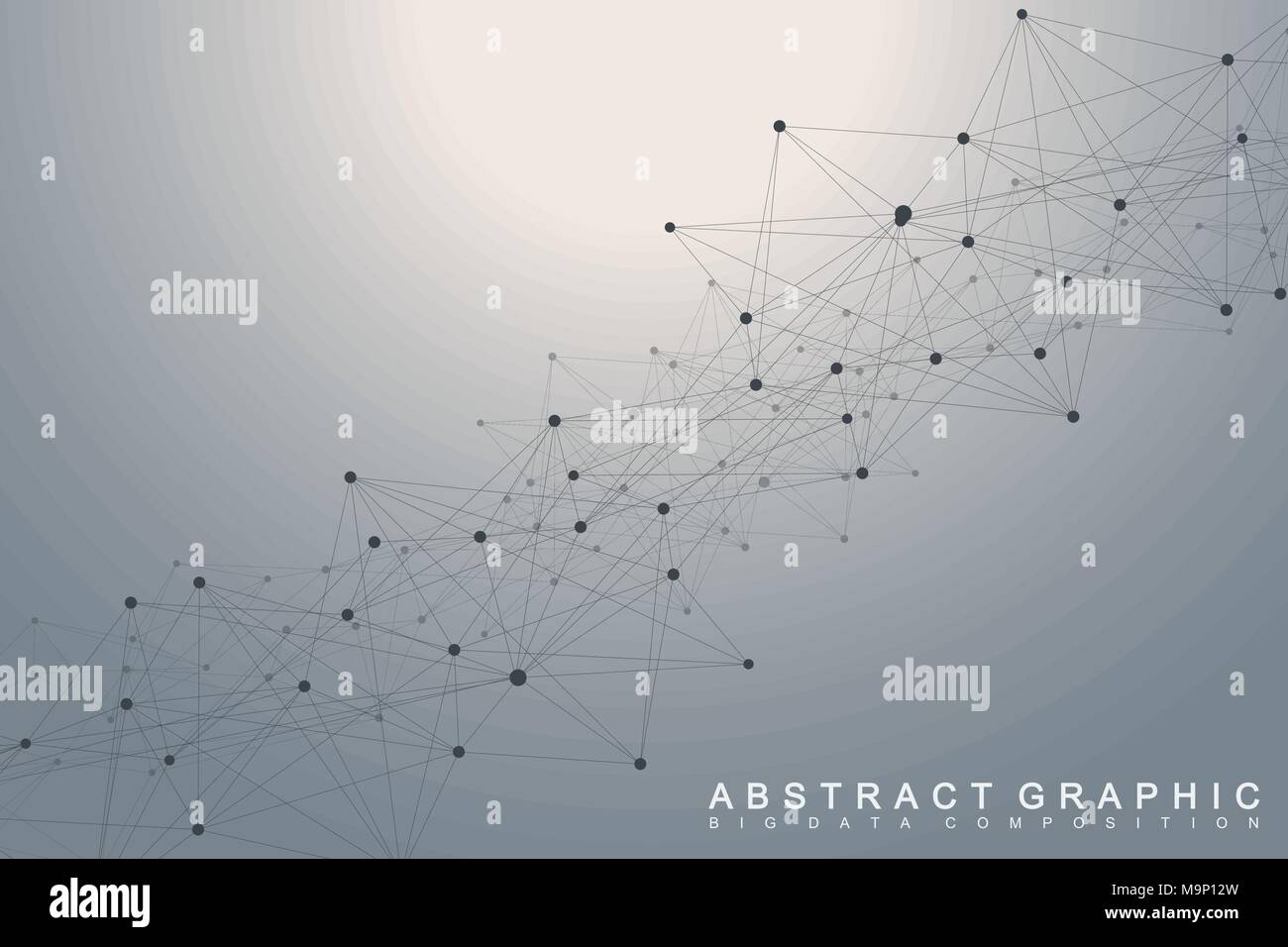 Global network connection. Network and big data visualization ...