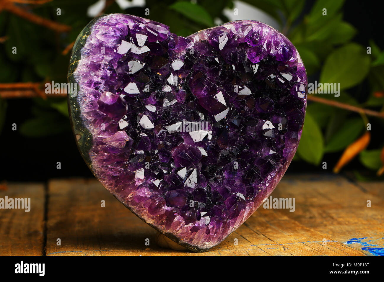 Amethyst geode on black background. Beautiful natural crystals gemstone